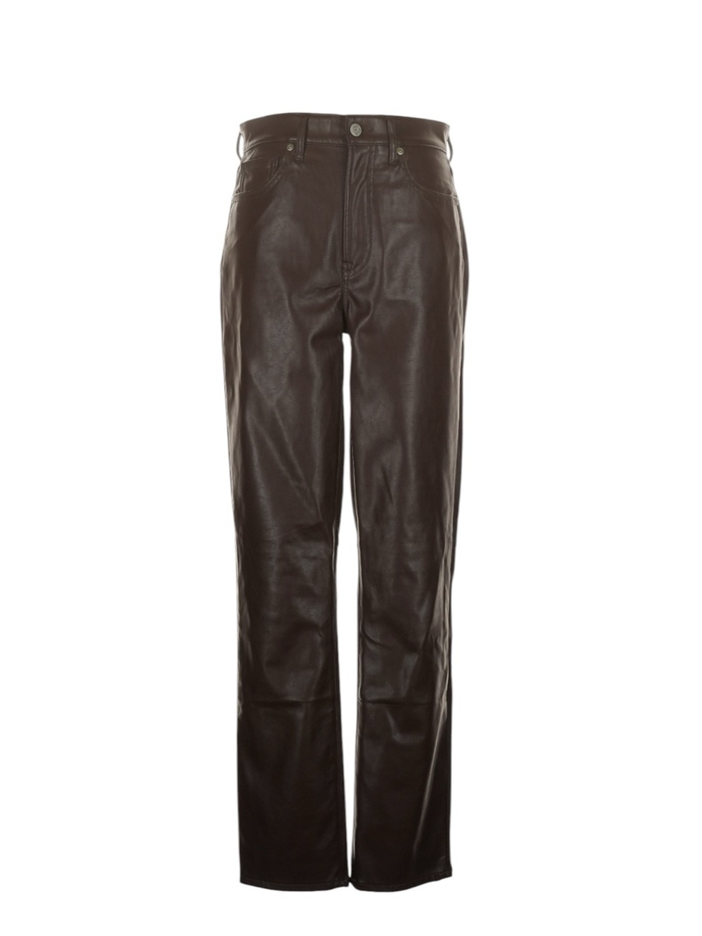 Gap Vintage Slim High Rise Faux Leather Pants 4 LONG Brown Fall Thanksgiving